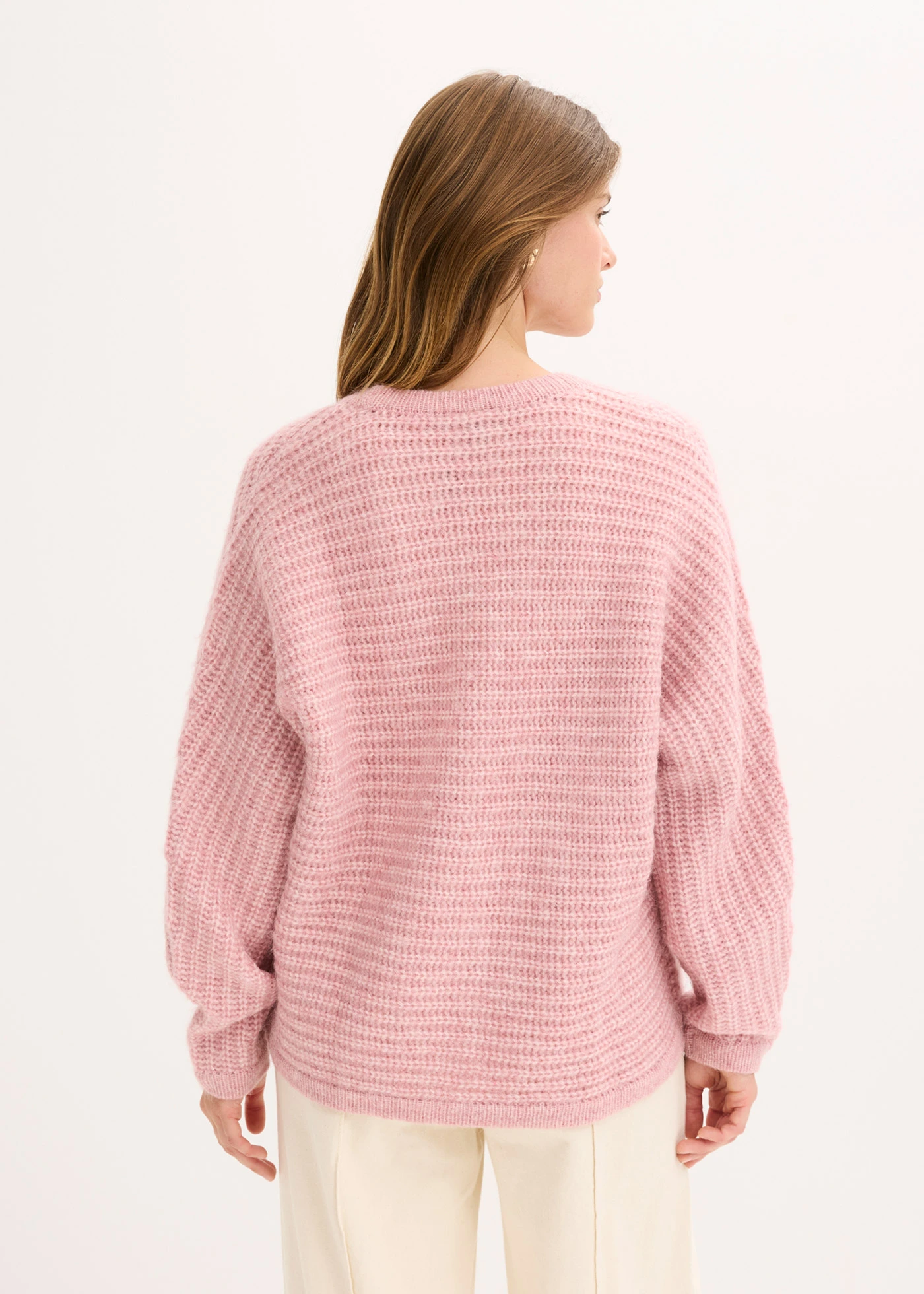 Gilet en grosse maille • rose cendré chiné • Boutique bonprix