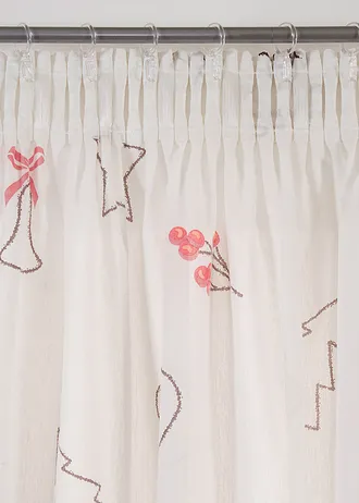 Voilage à motif de Noël (1 pce) • blanc-rouge • Boutique bonprix