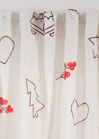 Záclona s vánočním vzorem (1 ks v balení) • bílo-červená • bonprix obchod