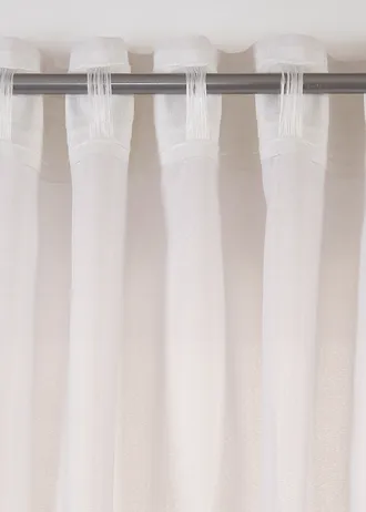 Semi transparant gordijn van duurzaam materiaal (2 stuks) • parelmoerbeige • bonprix online shop