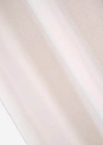 Semi transparant gordijn van duurzaam materiaal (2 stuks), Kleur: parelmoerbeige