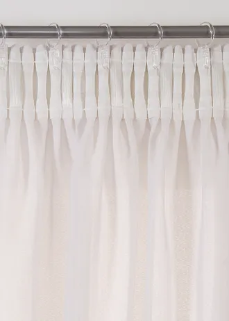 Semi transparant gordijn van duurzaam materiaal (2 stuks) • parelmoerbeige • bonprix online shop