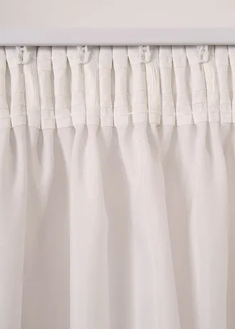 Semi transparant gordijn van duurzaam materiaal (2 stuks) • parelmoerbeige • bonprix online shop