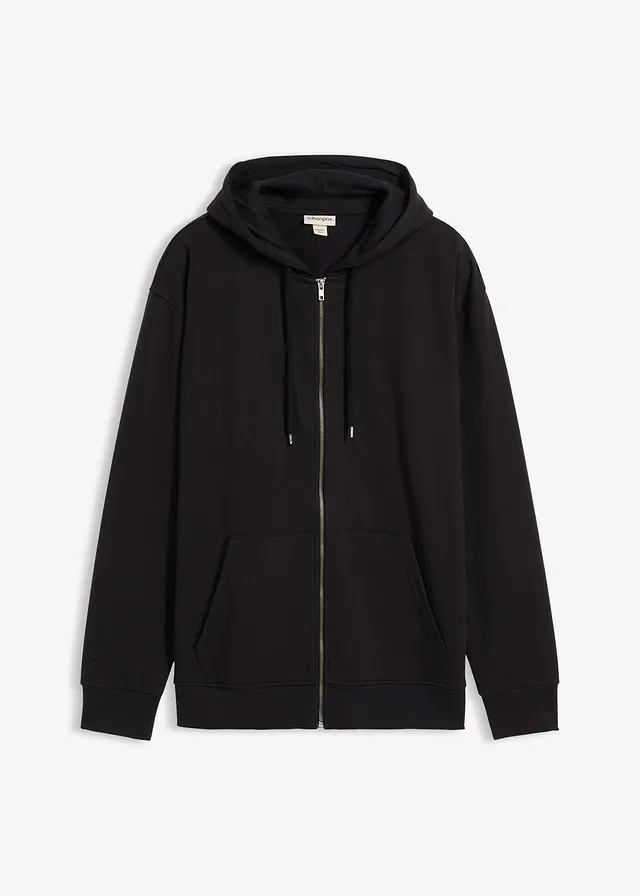 Jachetă casual cu glugă cu bumbac organic, model Loose Fit