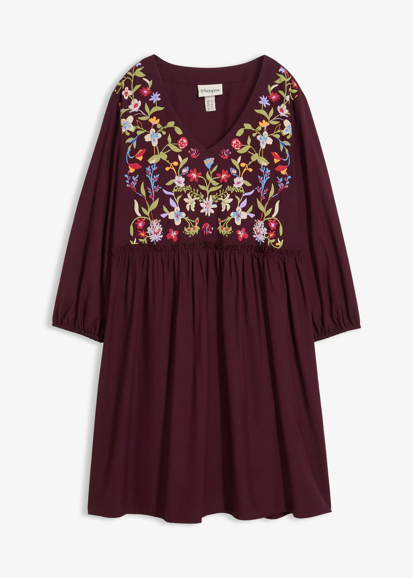 Tunikové šaty ze splývavé viskózy • vínová • bonprix obchod