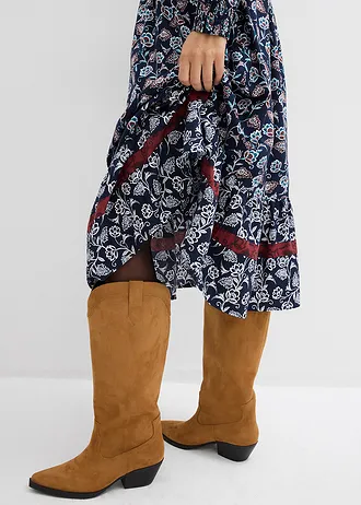 Maxi jurk van soepele viscose • donkerblauw-wolwit-kastanjerood-zeeturkoois-zwart • bonprix online shop