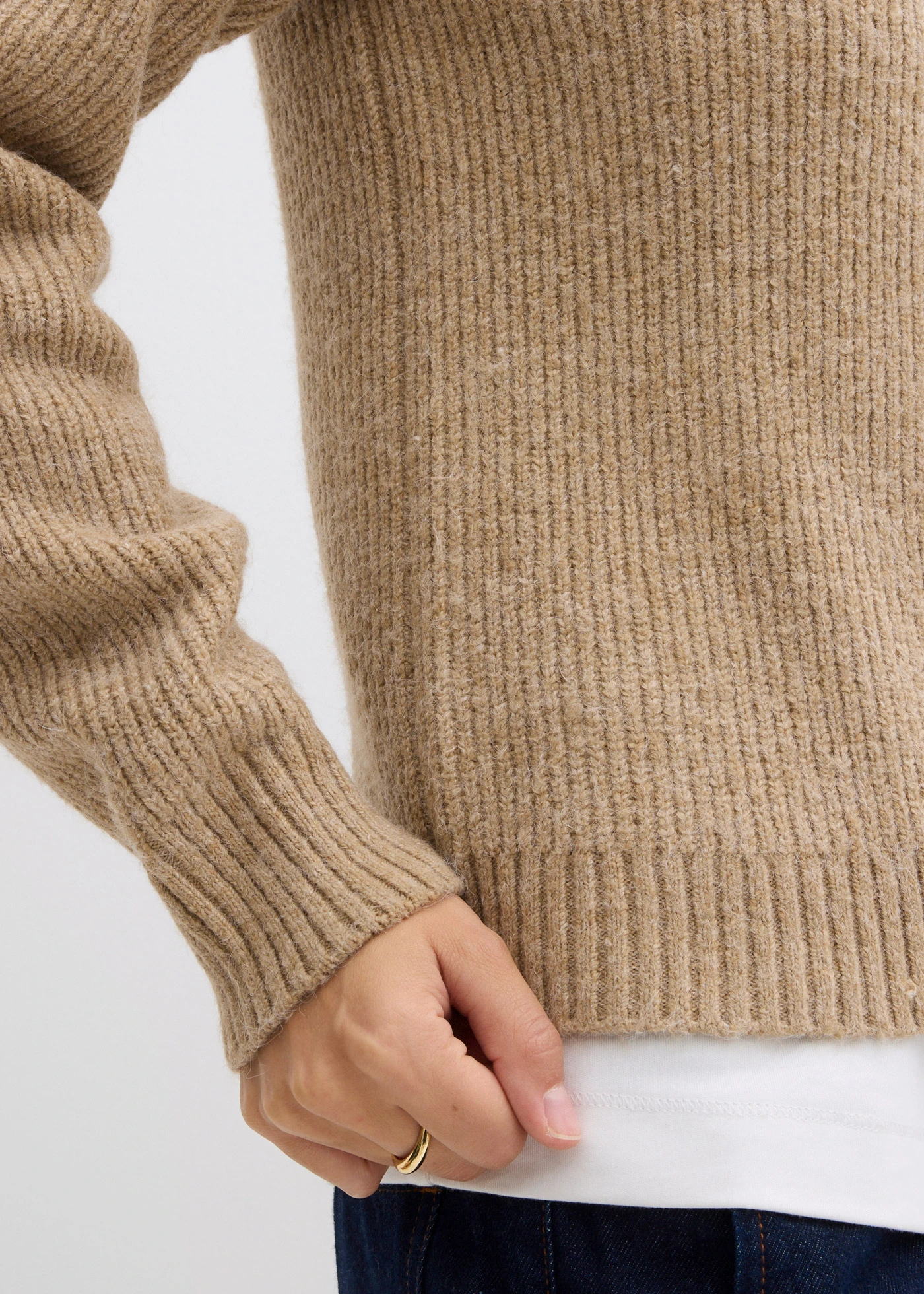 Kardigan z žebrované pleteniny • světlá khaki • bonprix obchod