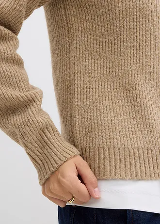 Kardigan z žebrované pleteniny • světlá khaki • bonprix obchod