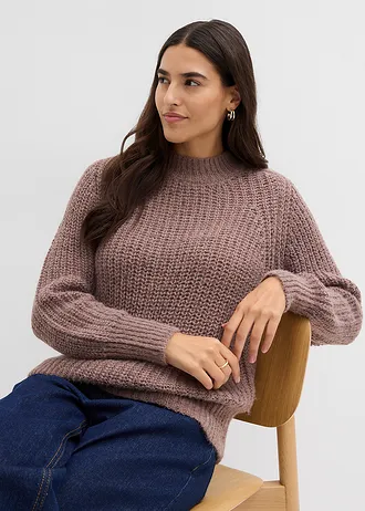 Pull en grosse maille • marron mat/marron foncé • Boutique bonprix