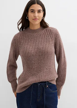 Pull en grosse maille • marron mat/marron foncé • Boutique bonprix
