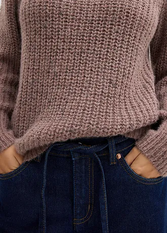 Pull en grosse maille • marron mat/marron foncé • Boutique bonprix