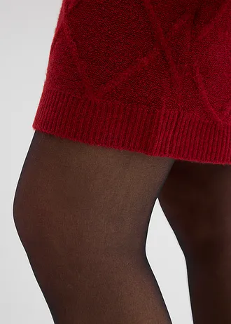 Pletená sukně s copánkovým vzorem • rudá • bonprix obchod