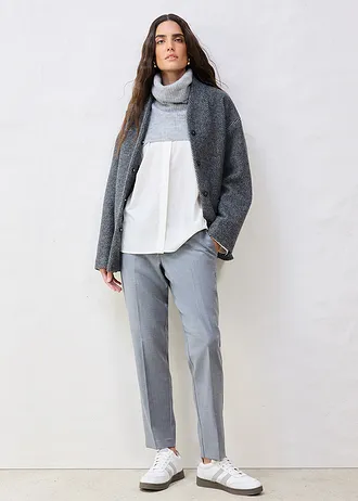 Kraagsjaal met alpaca, Kleur: donkerblauw