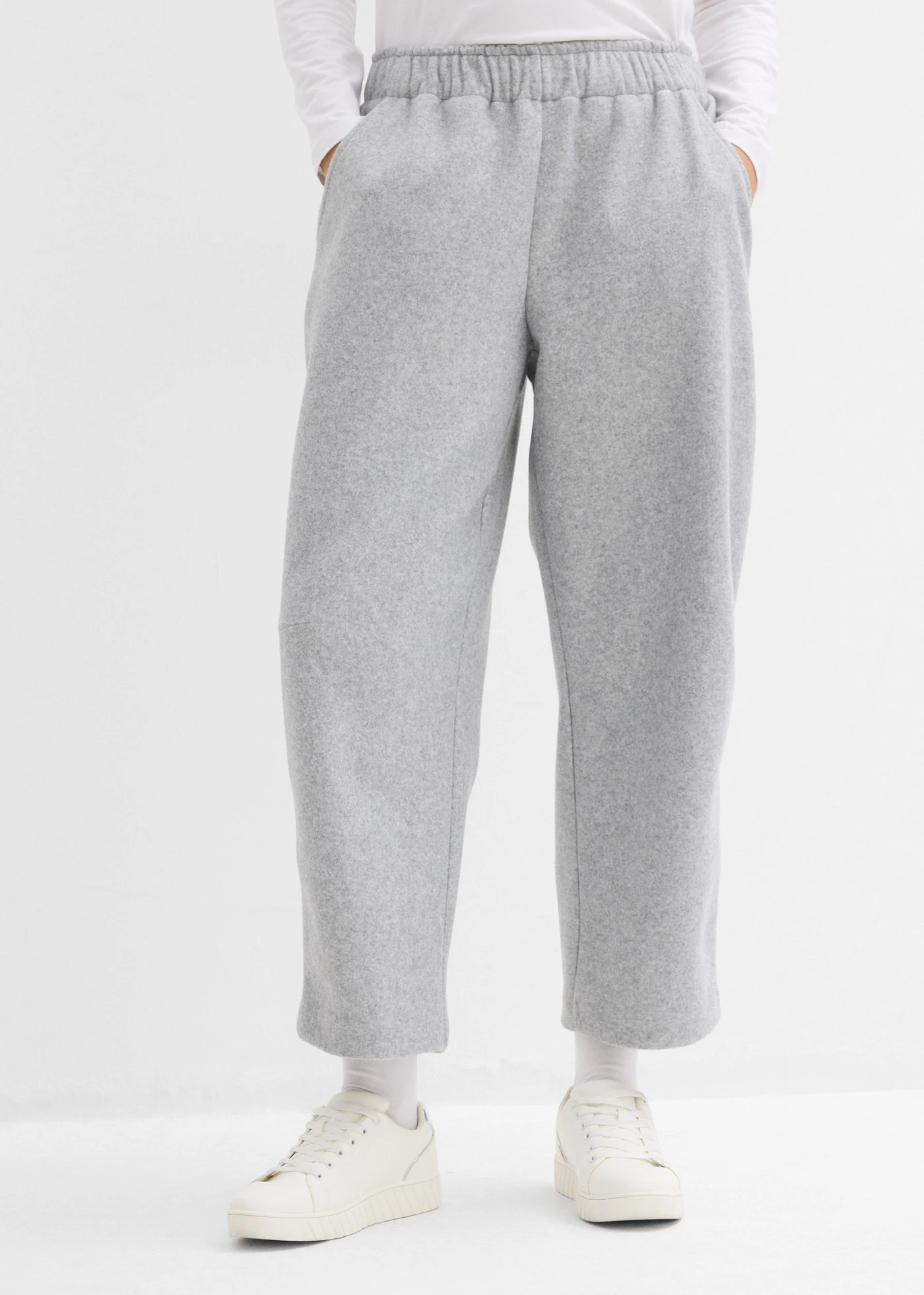 Pantalon barrel • gris ombré chiné • Boutique bonprix