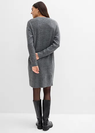 Gebreide jurk, Kleur: antraciet gemêleerd