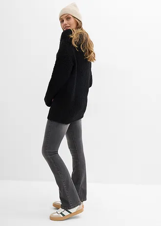 Oversized trui van bouclé, Kleur: zwart