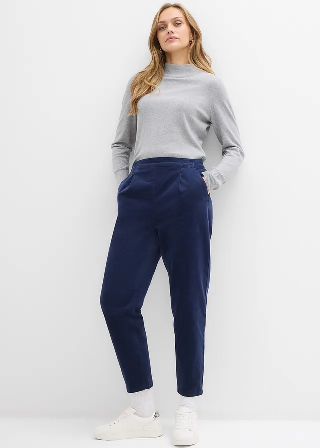 Corduroy broek van biologisch katoen, Kleur: donkerblauw