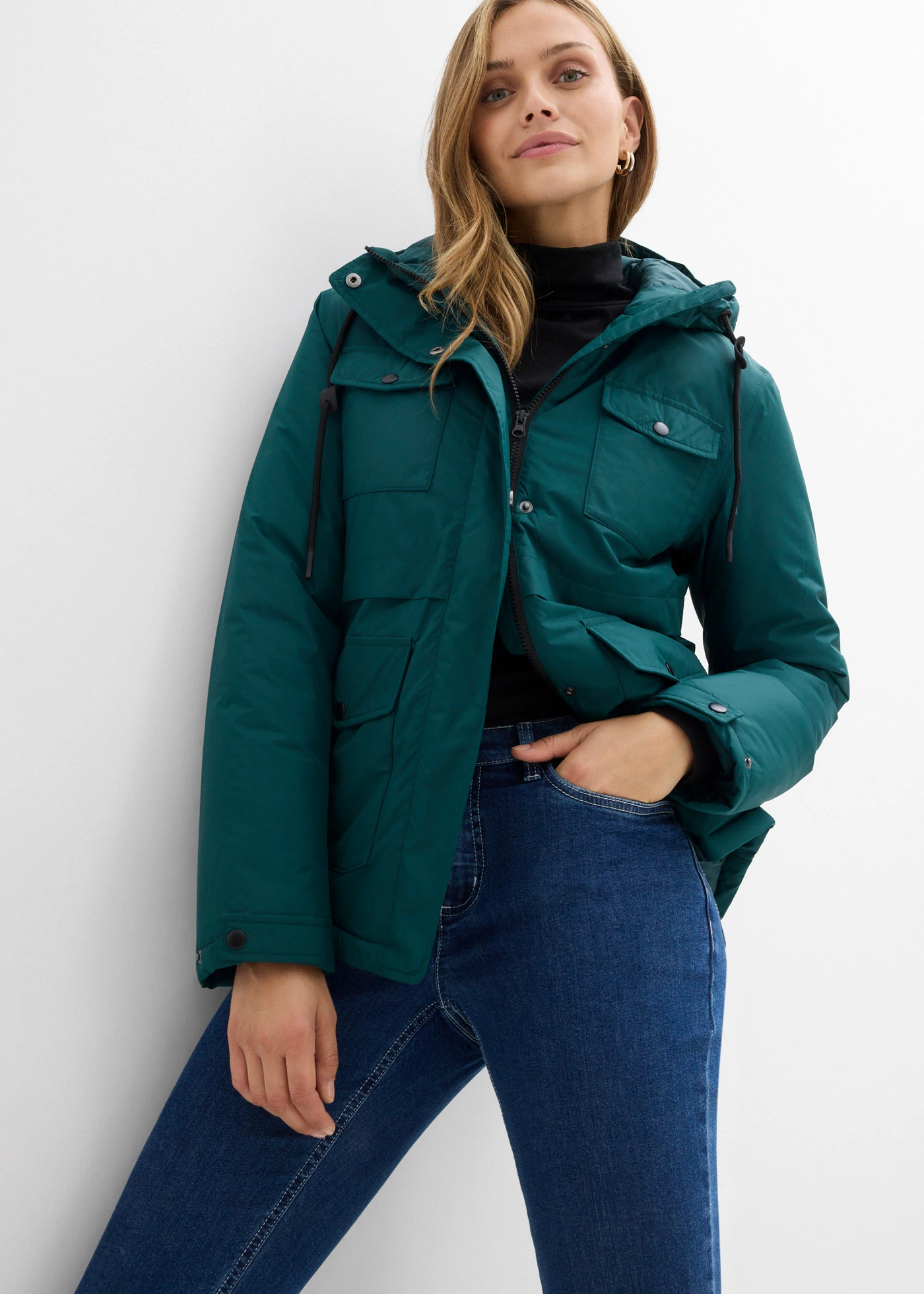 Nepromokavá funkční bunda • tmavě zelená • bonprix obchod