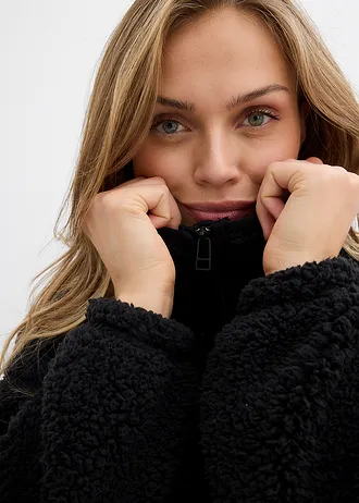 Flísová mikina se stojáčkem • černá • bonprix obchod