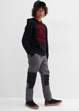 Softshell cargobroek, in de breedte verstelbaar • leisteengrijs-zwart • bonprix online shop