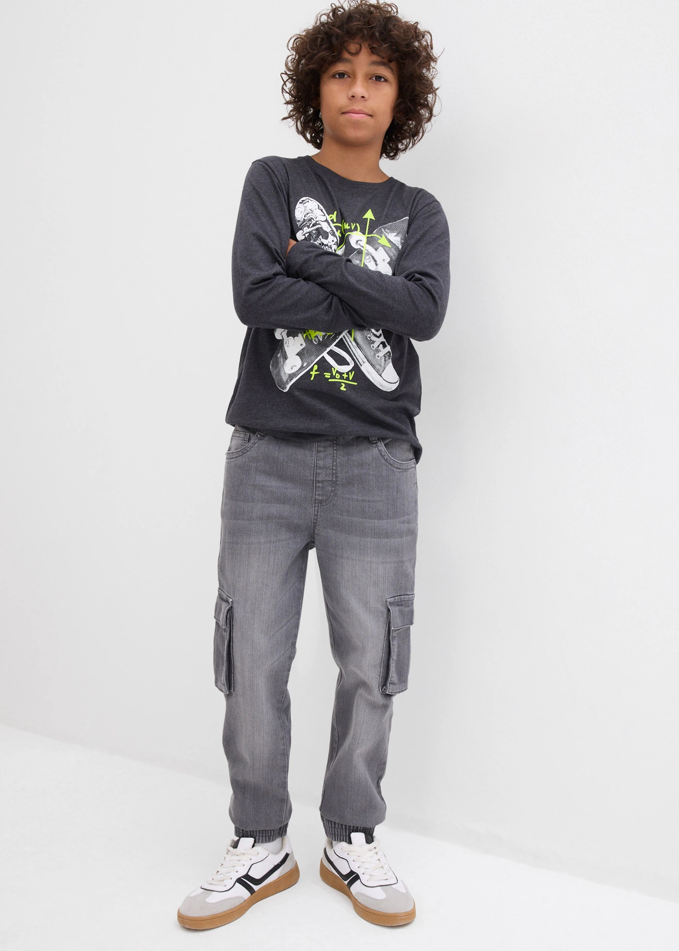 Jongens instapjeans, slim fit • donkergrijs denim • bonprix online shop