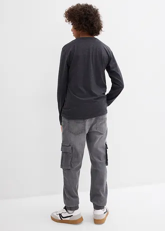 Jean slim à taille extensible, Couleur: gris foncé denim