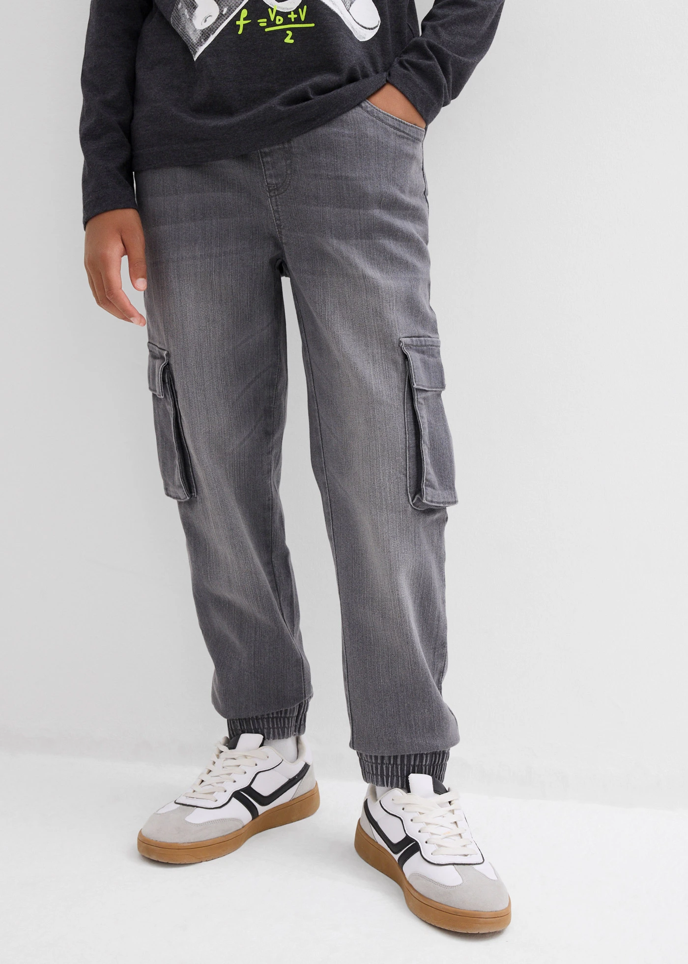 Jongens instapjeans, slim fit • donkergrijs denim • bonprix online shop