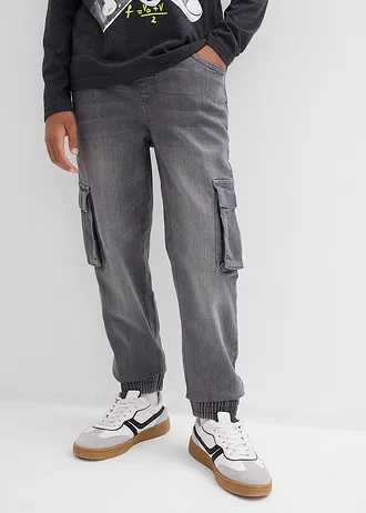 Jongens instapjeans, slim fit • donkergrijs denim • bonprix online shop