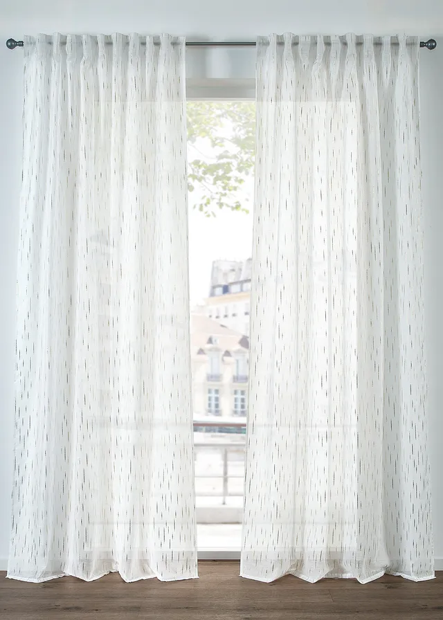 Záclona s leskom, Batist, aj v extra dlhej dĺžke (1 ks v balení)