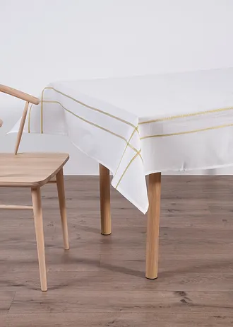 Žakárový ubrus s lesklou přízí, barva: bílo-zlatá