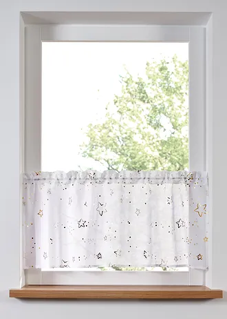 Valletje met glanzende sterren, Kleur: goudkleur-wit