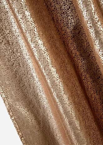 Sametový závěs s leskem, také extra dlouhý (1 ks v balení), barva: hnědošedo-zlatá