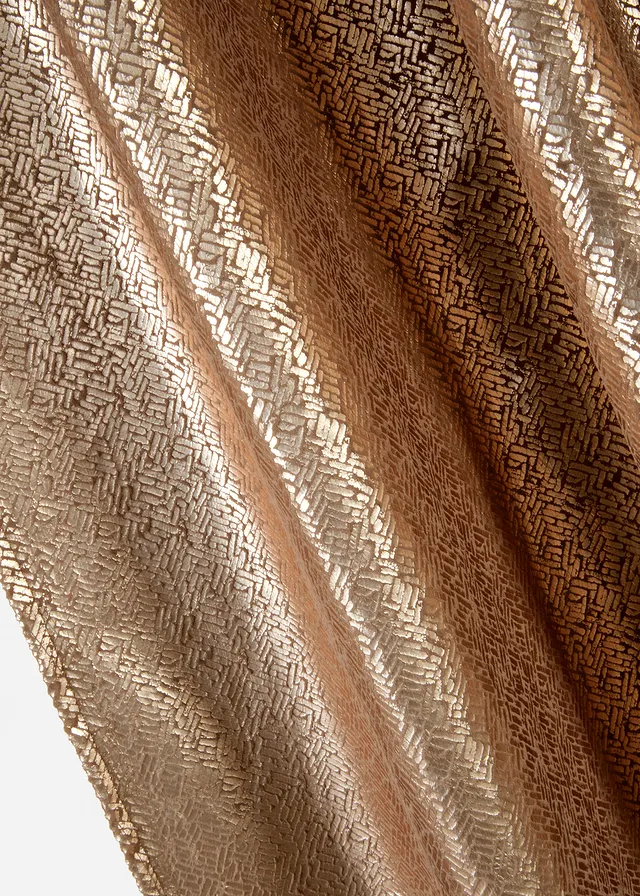 Fluwelen gordijn met glans, ook in extra lang (1 stuk), Kleur: taupe-goudkleur