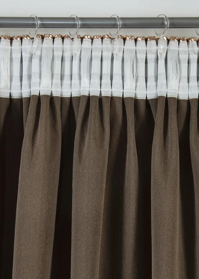 Rideau en velours brillant, aussi en XXL (1 pce) • taupe/doré • product-page.page-title-suffix