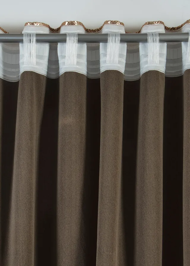 Rideau en velours brillant, aussi en XXL (1 pce) • taupe/doré • product-page.page-title-suffix