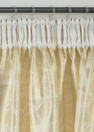 Jacquard gordijn met glans, ook in extra lang (1 stuk) • crème-goudkleur • bonprix online shop