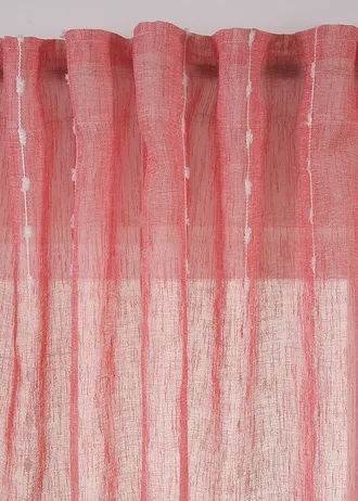 Rideau à rayures tissées (1 pce), Couleur: rouge-blanc