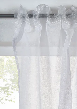 Voilage avec effet brillant (1 pce) • blanc-doré • Boutique bonprix