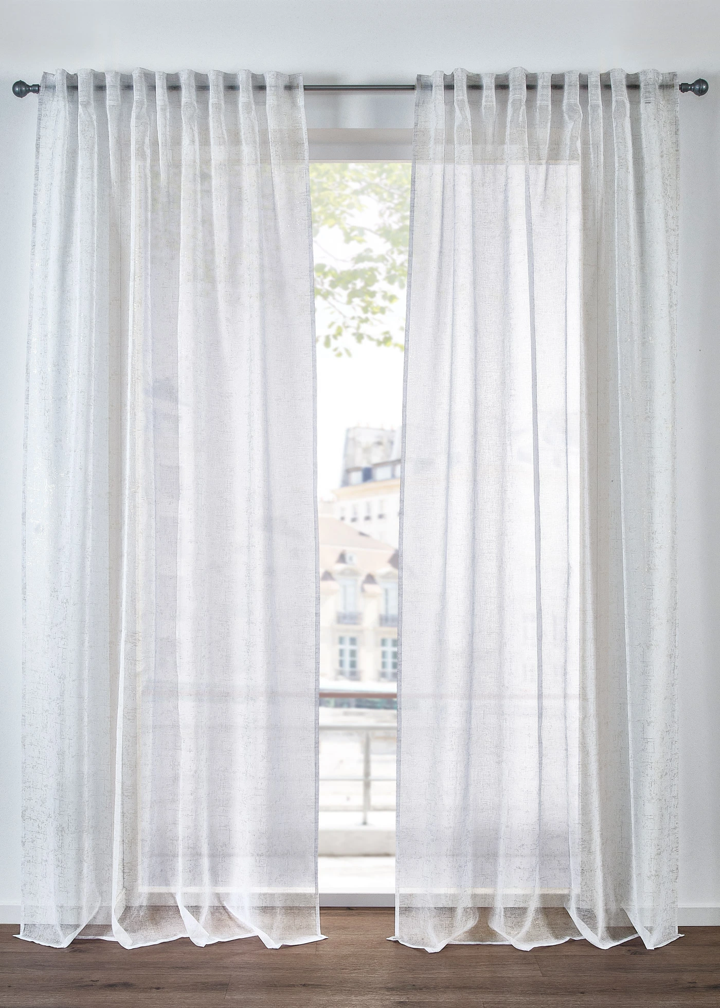 Gordijn met glanseffect (1 stuk) • wit-goudkleur • bonprix online shop