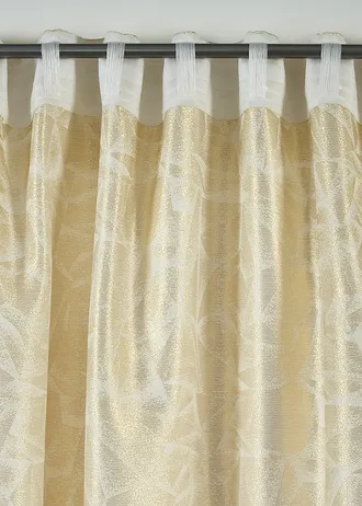 Žakárový závěs s leskem, také extra dlouhý (1 ks v balení) • krémovo-zlatá • bonprix obchod