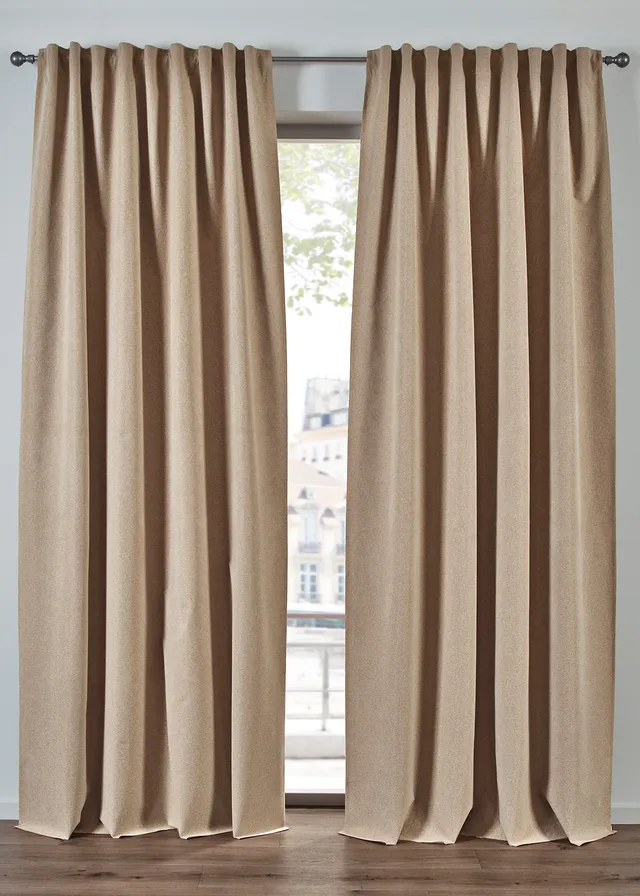 Zatemňujúci záves s vrstvenou zadnou stranou, v extra dĺžke (1 ks v balení)