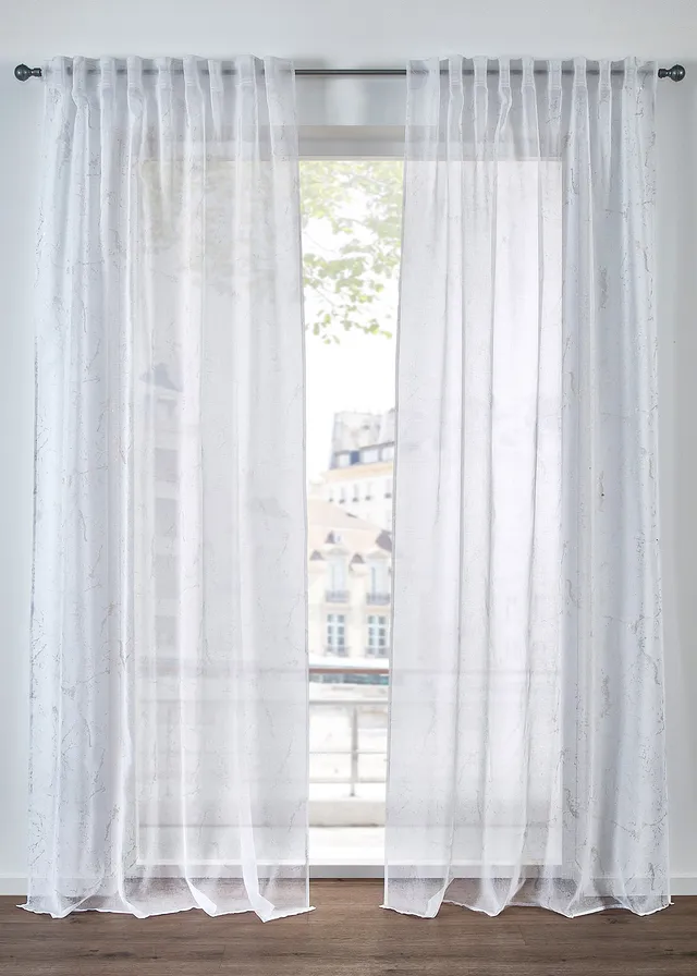 Záclona s jemnou lesklou potlačou (1 ks v balení)