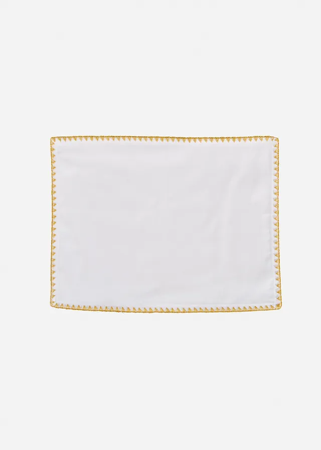 Set de două accesorii masă din bumbac organic cu chenar lucios (set/ 2 buc.)
