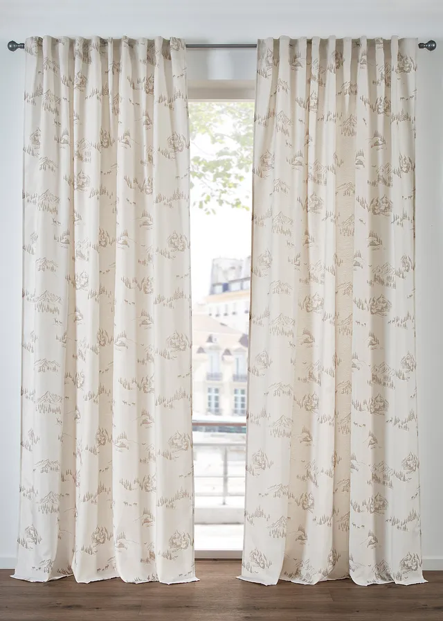 Draperie cu peisaj de iarnă, disponibilă și la lungime extra (1 buc.)