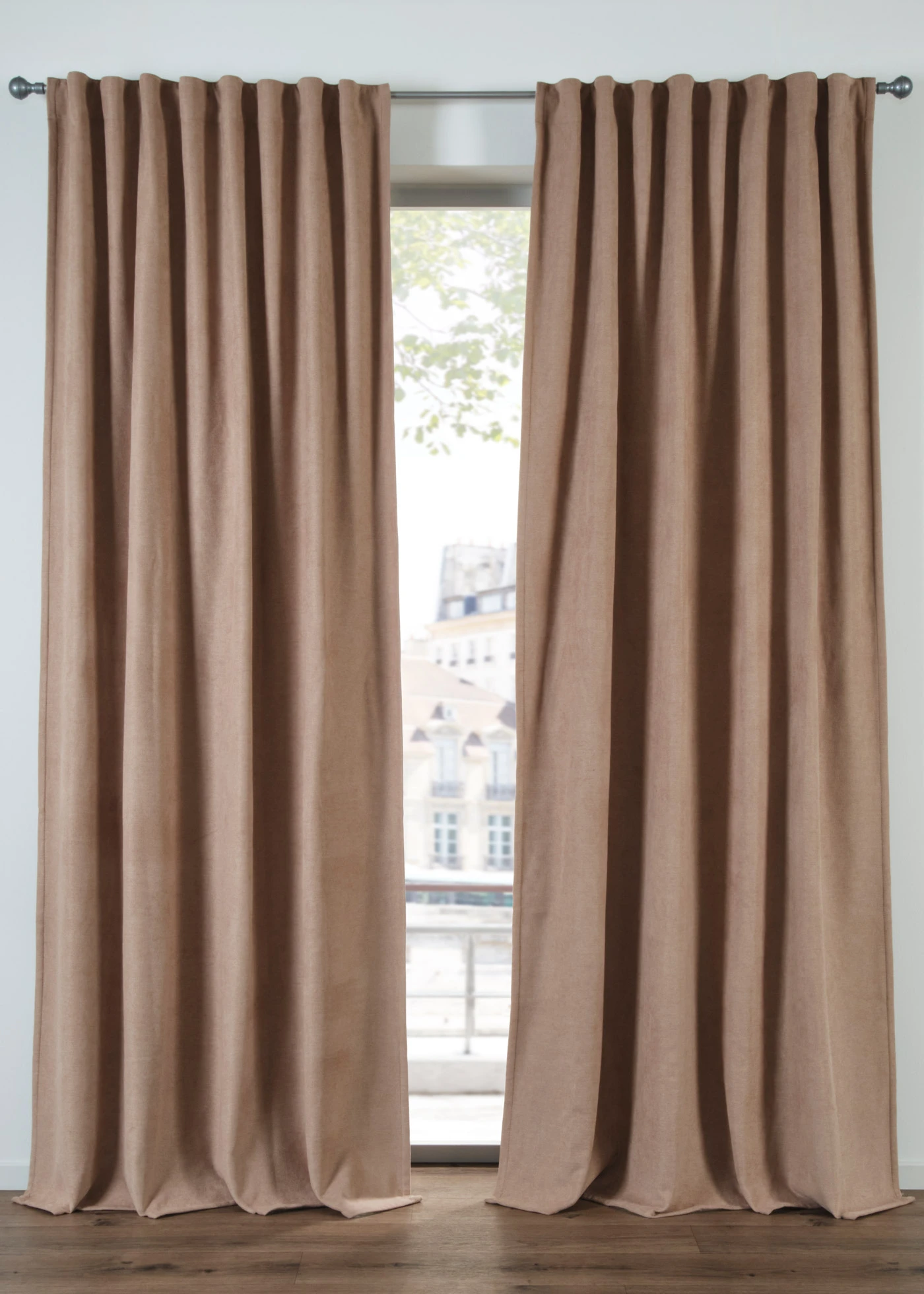 Rideau thermique avec verso en polaire noire (1 pce) • beige • Boutique bonprix