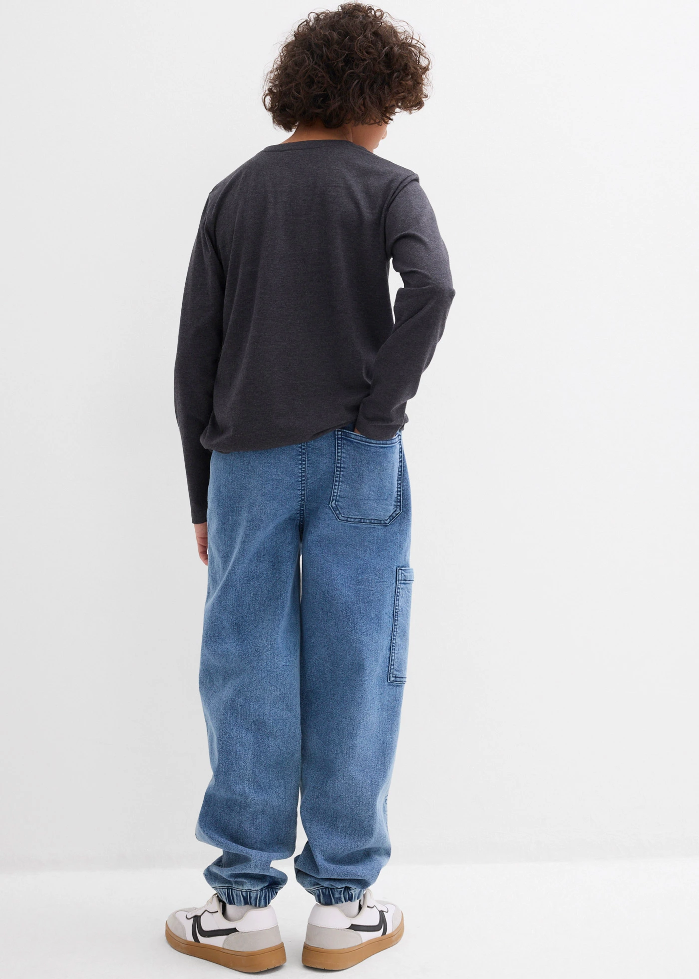 Jongens cargo jeans, loose fit • blauw denim • bonprix online shop