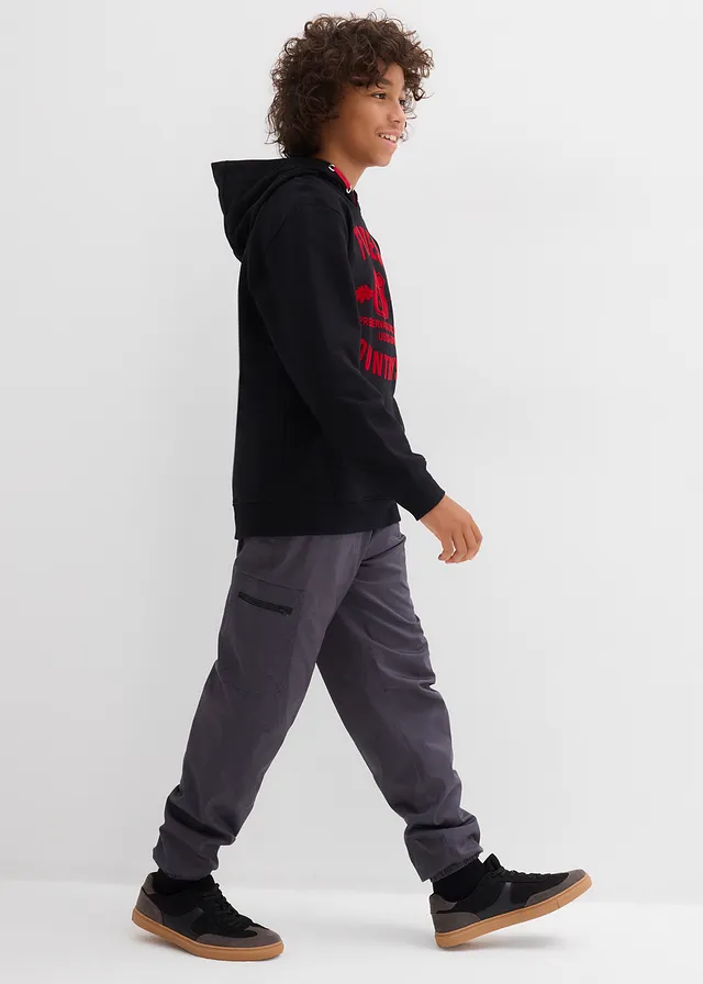Thermo cargo broek met jersey voering, loose fit • donkergrijs • product-page.page-title-suffix