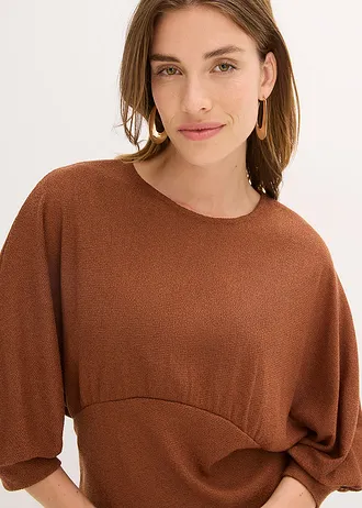 Tričko z buklé • hnědý melír • bonprix obchod