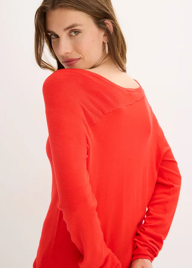 Pull fluide en viscose majoritaire • rouge • product-page.page-title-suffix