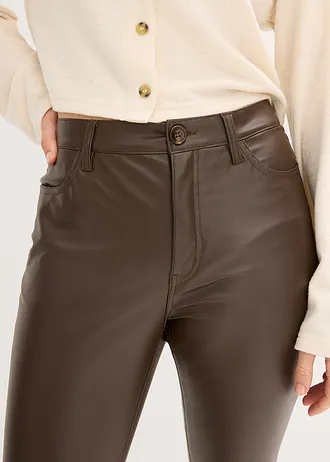 Kalhoty z umělé kůže • tmavě hnědá • bonprix obchod